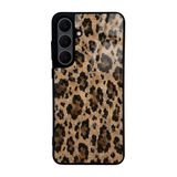 UnDePlus Samsung Galaxy S25 FE ile uyumlu Kılıf Parlak Nice Seri Desenli Lusi Kapak Kahve Leopar