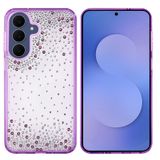 UnDePlus Samsung Galaxy S26 FE ile uyumlu Kılıf Parlak Işıltılı Damla Taşlı Şeffaf Pera Silikon Kapak Mor