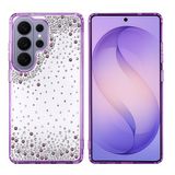 UnDePlus Samsung Galaxy S26 Ultra ile uyumlu Kılıf Parlak Işıltılı Damla Taşlı Şeffaf Pera Silikon Kapak Mor