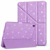 UnDePlus Samsung Galaxy Tab A11 Plus 11inç X230 ile uyumlu Kılıf Simli Kalem Bölmeli Trifolding Case X235 X236B Simli-Mor