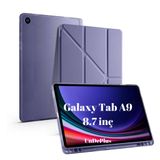 UnDePlus Samsung Galaxy Tab A9 8.7inç ile uyumlu Kılıf Kalem Bölmeli Trifolding Case X110 X115 X117 Mor