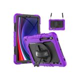 UnDePlus Samsung Galaxy Tab S10 Lite FE/S10/S9 FE/S9 ile uyumlu Kılıf Defender Askılı Pars Case Fuji(12.4inç Değildir) Mor