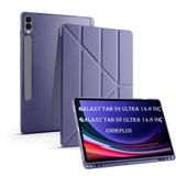 UnDePlus Samsung Galaxy Tab S10/S9/S8 Ultra 14.6inç ile uyumlu Kılıf Kalem Bölmeli Trifolding Case X900-10-20 Mor