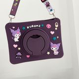 UnDePlus Samsung Galaxy Tab S11/S10 Lite FE/S10/S9 FE/S9/S7-S8 ile uyumlu Kılıf Cute Dolls Standlı Eğlenceli 3D Karekterli Çocuk Kılıfı-Plus Değil Mor