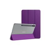 UnDePlus Samsung Galaxy Tab S7 FE LTE T730 T735 T737 Kılıf PU Deri Smart Standlı Case Mor