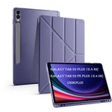 UnDePlus Samsung Galaxy Tab S9 Plus X810 X816 X818 ile uyumlu Kılıf Kalem Bölmeli Trifolding Case Mor