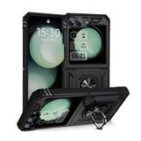 UnDePlus Samsung Galaxy Z Flip 6 ile uyumlu Kılıf Yüzüklü Zırh Tank Vega