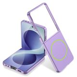 UnDePlus Samsung Galaxy Z Flip 8 ile uyumlu Kılıf M-safe Şarj Özellikli Sert Kıpta Kapak Mor