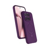 UnDePlus Xiaomi 17T ile uyumlu Kılıf M-safe Şarj Özellikli Standlı Silikon Samara Kapak Derin Mor