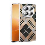 UnDePlus Xiaomi Poco X7 ile uyumlu Kılıf Leopar Kurdele Ekose Desenli Mep Kapak