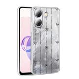 UnDePlus Xiaomi Redmi 13C ile uyumlu Kılıf Leopar Kurdele Ekose Desenli Mep Kapak