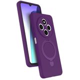 UnDePlus Xiaomi Redmi 14C ile uyumlu Kılıf Slikon M-safe Şarj Uyumlu Silikon Standlı Regal Kapak Derin Mor