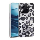 UnDePlus Xiaomi Redmi Note 14 5G ile uyumlu Kılıf Leopar Kurdele Ekose Desenli Mep Kapak