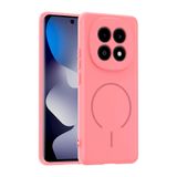 UnDePlus Xiaomi Redmi Note 15 4G ile uyumlu Kılıf Yumuşak Dokulu M-safe Şarj Özellikli Meta Kapak Rose Pembe
