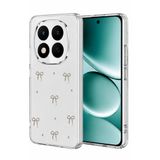 UnDePlus Xiaomi Redmi Note 15 Pro Plus 5G ile uyumlu Kılıf Şeffaf Üzeri Kabartma Parlak Desen Fiyonk Kapak Desen 5