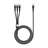 UnDePlus ZR-45 3in1 USB-A to Lightning - Type-C - Type-C Şarj ve Data Kablosu 20W 1.5M Siyah