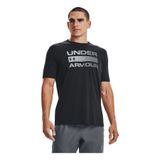 Under Armour 1329582-UA TEAM ISSUE WORDMARK SS O Yaka Bol Kesim Siyah - Gri Erkek T-Shirt