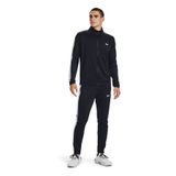 Under Armour 1357139-UA Knit Track Suit Fermuarlı Yaka Bağlamalı Bel Fitted Siyah - Beyaz Erkek Eşofman Takımı
