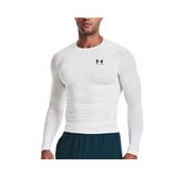 Under Armour 1361524-100 Beyaz UA HG Armour Comp LS Antrenman Erkek T-Shirt