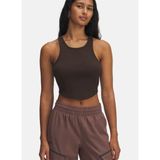 Under Armour 1389798-246-UA Rival Rib Tank Kahve Normal Düz Kadın Atlet - S