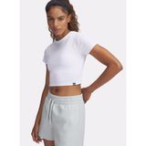 Under Armour 6000264-100 Ua Rival Rib Baby Tee Beyaz Yuvarlak Yaka Fitted Düz Kadın T-Shirt - XS