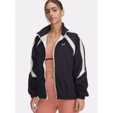 Under Armour 6000278-001 Icon Crinkle Track Jack Siyah Loose Fit Düz Kadın Zip Ceket - XS