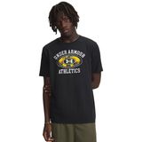 Under Armour 6009261-001 UA M 60/40S ARMOR GLOBE Siyah Bisiklet Yaka Baskılı Erkek T-Shirt
