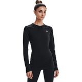 Under Armour Bayan Cg Authentics Crew uzun kollu fonksiyonel tişört, sıcak tutan uzun kollu tişört, Siyah, L