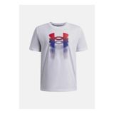 Under Armour Beyaz Erkek Çocuk Baskılı T-Shirt 6009280-1000UA B Logo Blur SS