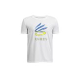 Under Armour Curry Logo Tee Erkek Çocuk T-Shirt White / / Royal YMD