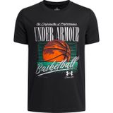 Under Armour Erkek Çocuk Baskılı T-Shirt 6009319-0010UA B Basketball SS, 10-12 Yaş, 5003350395, Siyah