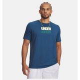 Under Armour Erkek UA Block Logo Kısa Kollu T-Shirt - Mavi - Mavi