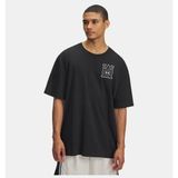 Under Armour Erkek UA Heavyweight Oversize Hoops Courtside T-Shirt - Siyah