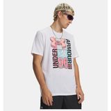 Under Armour Erkek UA Logo Kolej Kısa Kollu T-Shirt - Beyaz