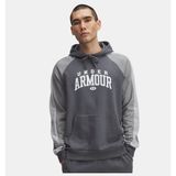 Under Armour Erkek UA Rival Fleece Colorblock Kapüşonlu Sweatshirt - Gri-025