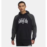 Under Armour Erkek UA Rival Fleece Colorblock Kapüşonlu Sweatshirt - Siyah-001