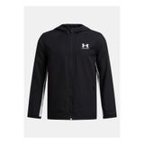 Under Armour Fermuarlı Yaka Düz Siyah Erkek Çocuk Eşofman Üstü 1390154-001-UA B Rival Wvn Jacket