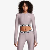 Under Armour Heat Gear Rib 1/4 Zipped Kadın Mor Crop Sweatshirt