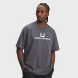 Under Armour Heavyweight U Logo Erkek Gri Bisiklet Yaka Tişört - XS