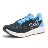Under Armour Kadın Charged Pursuit 3 Büyük Logo Koşu Ayakkabısı, (004) Siyah/Ufuk Mavi/Beyaz, 38 EU
