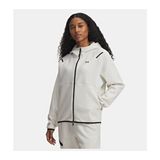 Under Armour Kadın Kapüşonlu Ua Unstoppable Fleece Tam Fermuarlı Sweatshirt Elastan Orta Boy Sportswear - Beyaz