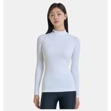 Under Armour Kadın UA ColdGear Authentics Mock Uzun Kollu T-shirt - Beyaz-100 - XL