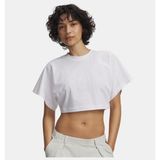 Under Armour Kadın UA Cropped Script Kısa Kollu T-Shirt - Beyaz