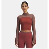 Under Armour Kadın UA Halo Cold Weather Mock Uzun Kollu T-Shirt - Kırmızı