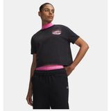 Under Armour Kadın Ua Hb Run Heavyweight Wash Tour Kısa Kollu T-Shirt - Siyah-008