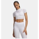 Under Armour Kadın Ua Heatgear Elite Crop Mock Kısa Kollu T-Shirt - Beyaz