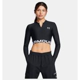 Under Armour Kadın Ua Heatgear Rib 1/4 Fermuarlı Uzun Kollu Tişört 1388692-001 - Siyah-001 - XL