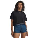 Under Armour Kadın Ua Rival Boxy Tee Solid Tişört, siyah beyaz, M