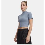 Under Armour Kadın Ua Rival Rib Mock Kısa Kollu T-Shirt - Mavi - Mavi