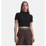 Under Armour Kadın Ua Rival Rib Mock Kısa Kollu T-Shirt - XS - Siyah